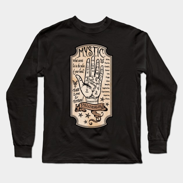 Mystic Palmistry Long Sleeve T-Shirt by RavenWake